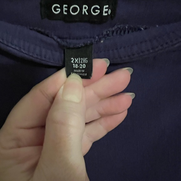 George Navy Blue Capri Pants Size 2X - Picture 2 of 3